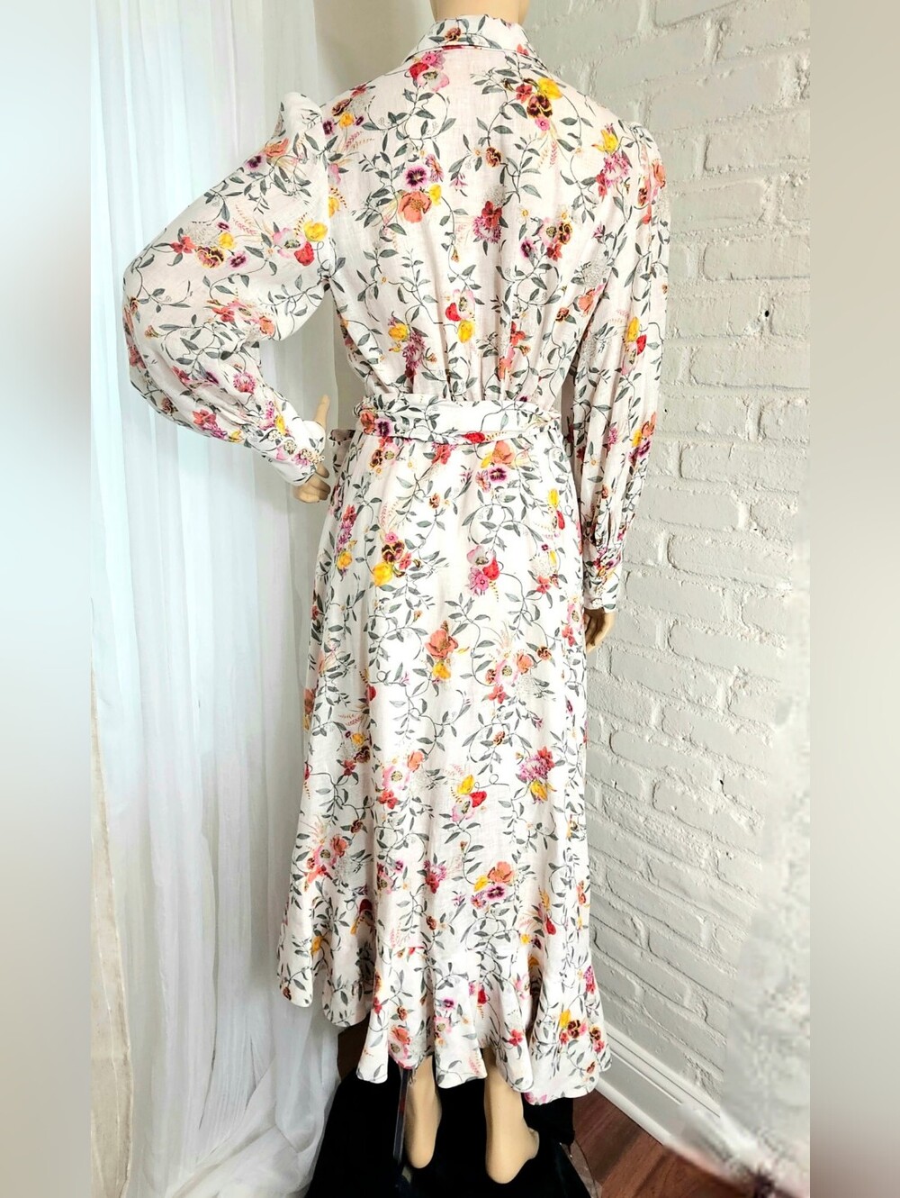 Zimmermann ElkaVine Linen Floral Wrap Dress Size 3 (US 10) - Picture 6 of 14